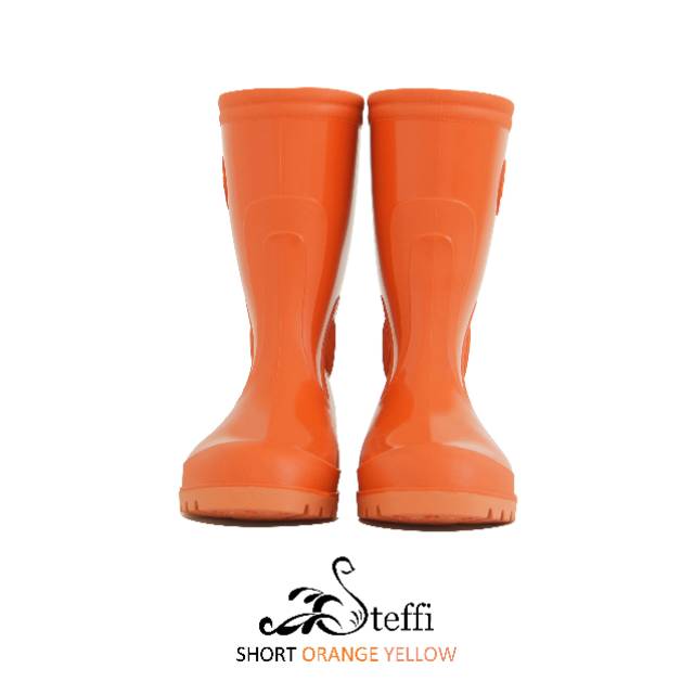 SHORT oranye 27 (43-44) | Steffi Boots SEPATU BOOT PROYEK PVC pendek anti air orange oren pria laki