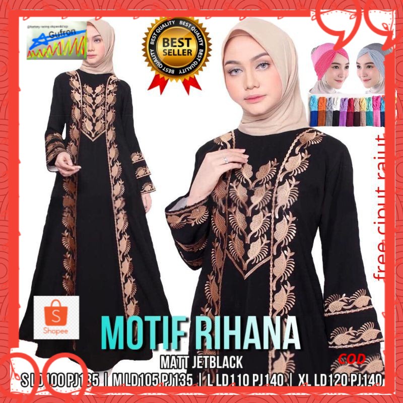 TERBARU ABAYA BORDIR TURKEY RIHANA ABAYA HITAM ARAB ABAYA MURAH BAJU MUSLIM ABAYA BORDIR GAMIS HITAM