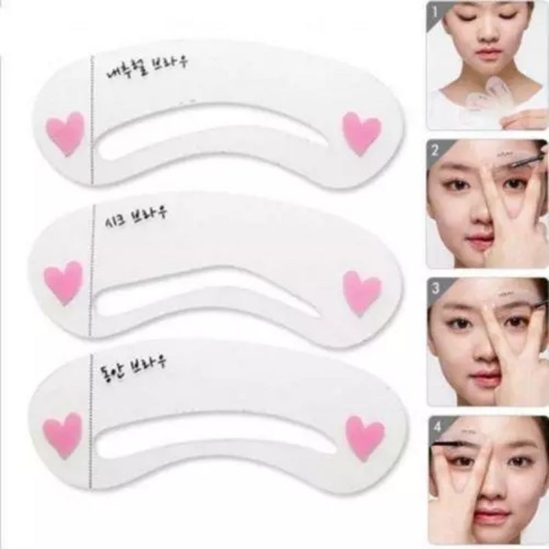 CETAKAN ALIS BROW CLASS 3 IN 1 / EYEBROW TEMPLATE / ALAT CETAK GAMBAR ALIS