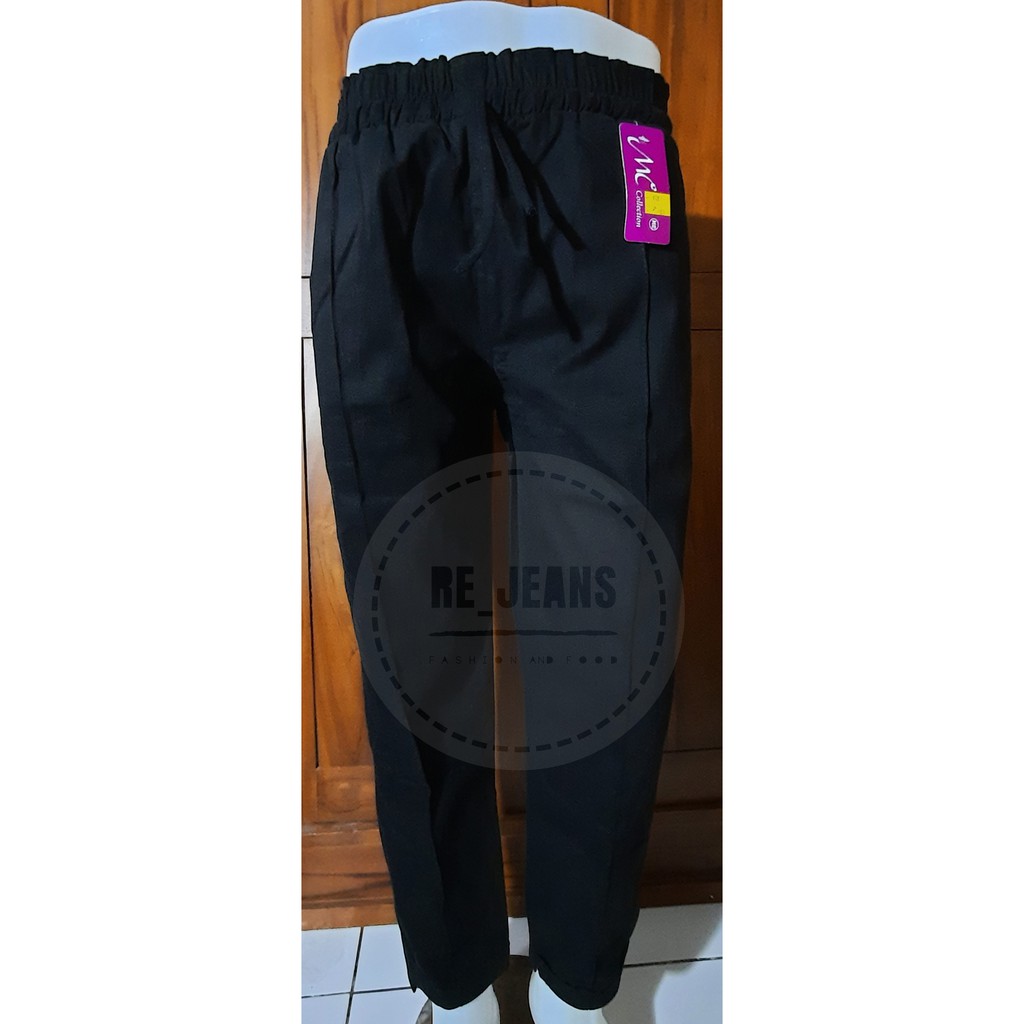 CELANA PANJANG  WANITA STRETCH MODEL CUBIT BAGGY PANTS BAHAN CINOS TEBAL HALUS (ML.XL.XXL BB 45-85)