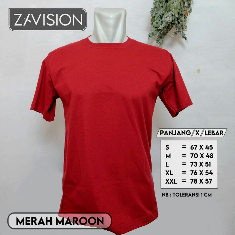 KAOS POLOS COTTON COMBED 30s PREMIUM MERAH MARON #kaospolos #combedpremium