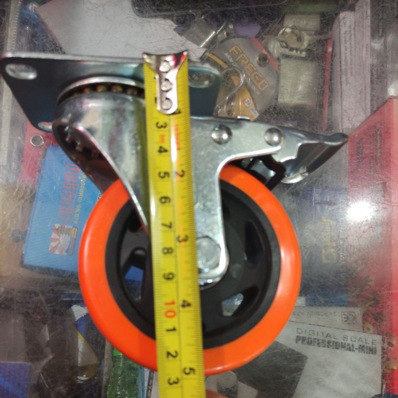 roda orange 4in rem (kunci)/roda pvc nilon 4&quot; harga 1pc