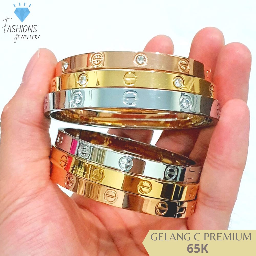 Gelang C Titanium wanita premium