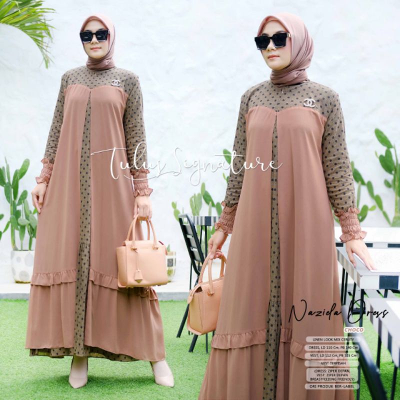 Dress wanita modern / Naziela Dress by tulus signature / dress polos kekinian