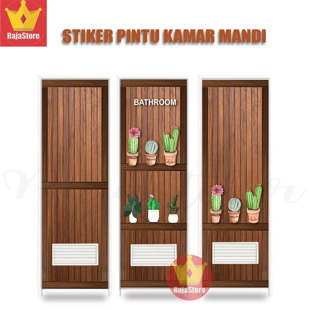  Stiker  pintu kamar mandi  Motif Kaktus Shopee Indonesia