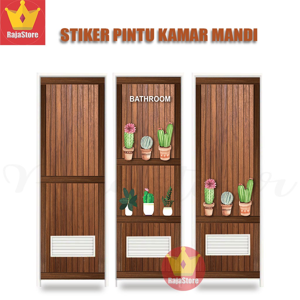  Stiker pintu kamar mandi  Motif Kaktus Shopee Indonesia