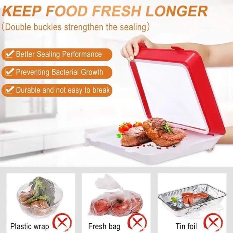 Vacuum try / Food storage / Smart tray / Tempat Makanan Plastik Press