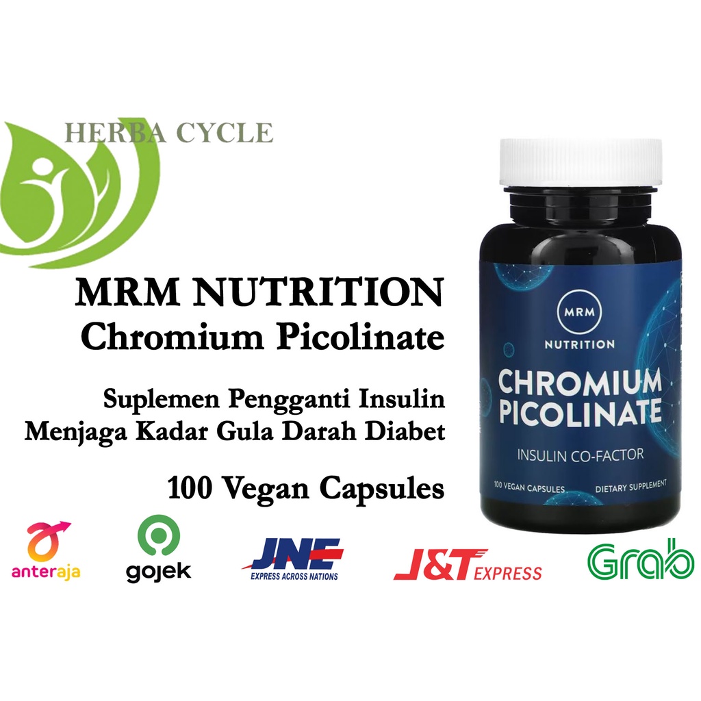 MRM Chromium Picolinate 200 mcg 100 Vegan Mengurangi Kadar Gula USA