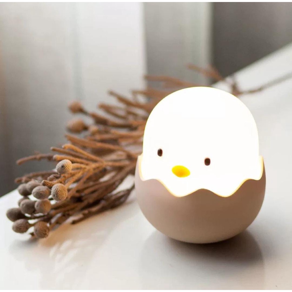 Lampu Tidur Anak Lucu Silicon Egg Shell Lampu Unik Silicone Chick Lampu Tidur Malam Bentuk Telur Ayam