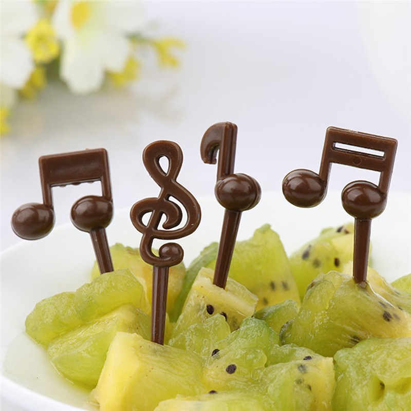 Set Isi 16 Garpu Buah Motif Musik Not Balok Food Picks Musical Garpu Set Buah Mini