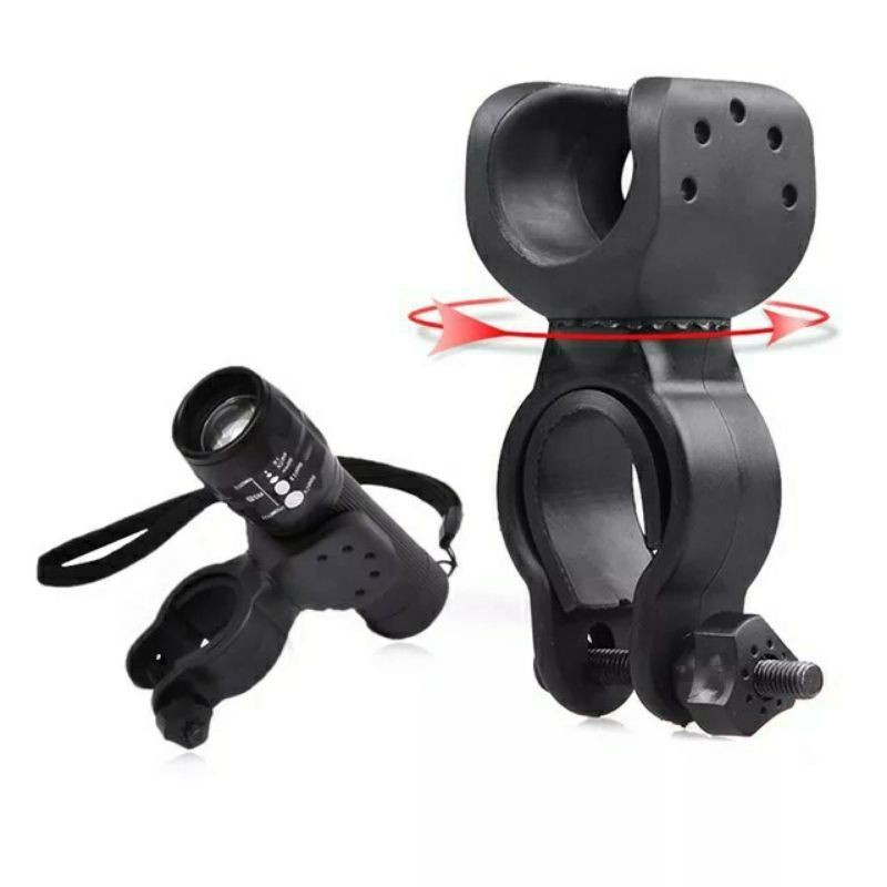 holder senter sepeda 360° bicycle torch flashlight bracket holder