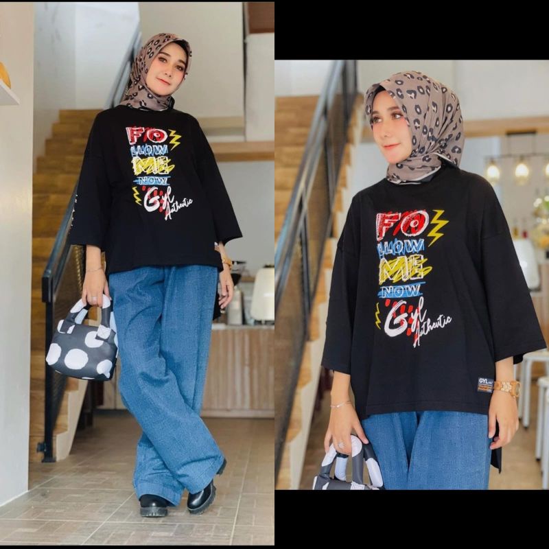 STELAN KAOS OVERSIZE/ SET KULOT JEANS DAN KAOS JUMBO