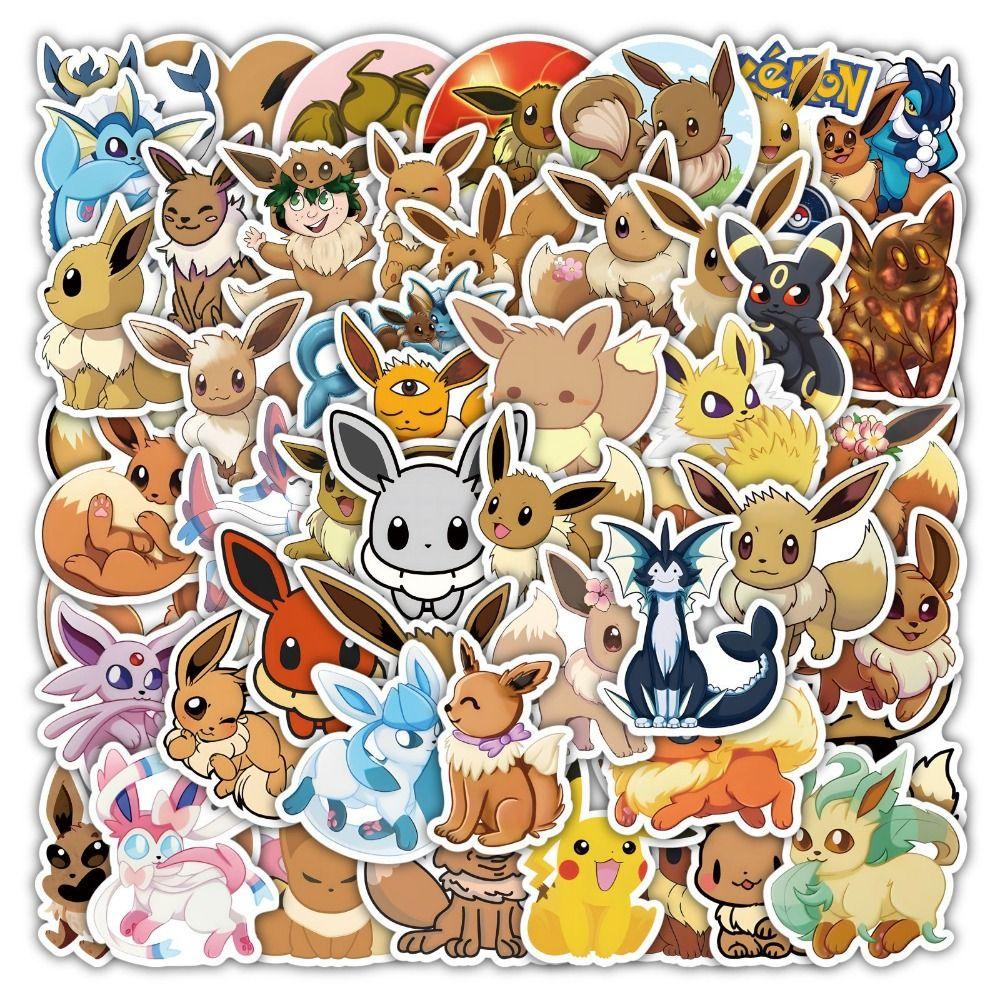 [Elegan] Stiker Pokemon DIY Eevee Dekorasi Gitar Motor Sekolah Kantor Perlengkapan Bagasi Pokemon Skateboard Animel Stickers