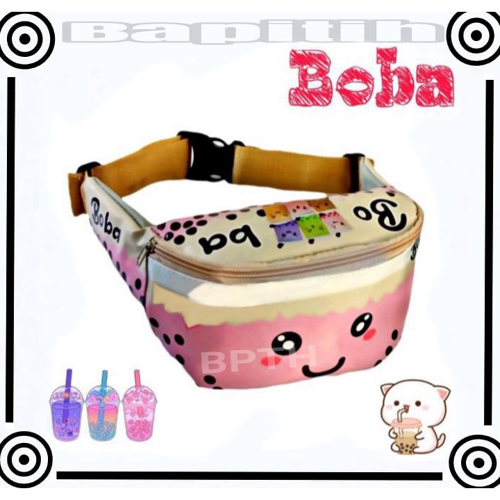 BPT/ Waist bag anak perempuan laki-laki lucu waistbag tas slempang anak korea motif BOBA