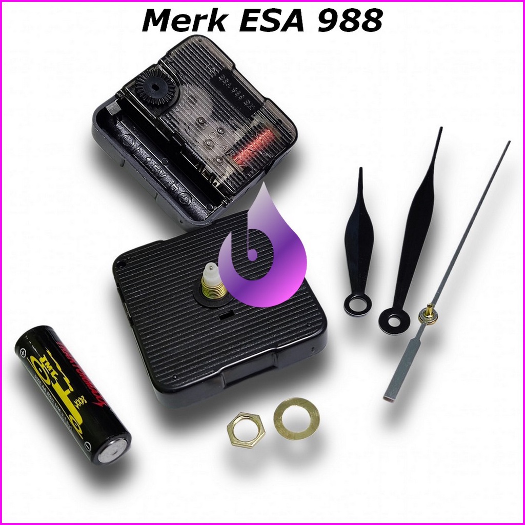 Mesin Jam Dinding ESA 988 ORIGINAL Sweep TIDAK BERISIK / MESIN JAM DINDING Pantronic PTC 12888 DETAK HEMAT BATTERY