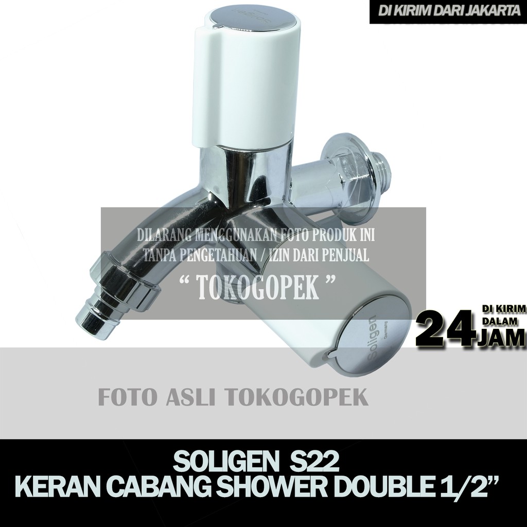 SOLIGEN S22 CHROME - KERAN AIR CABANG SHOWER DOUBLE - KRAN DOUBLE