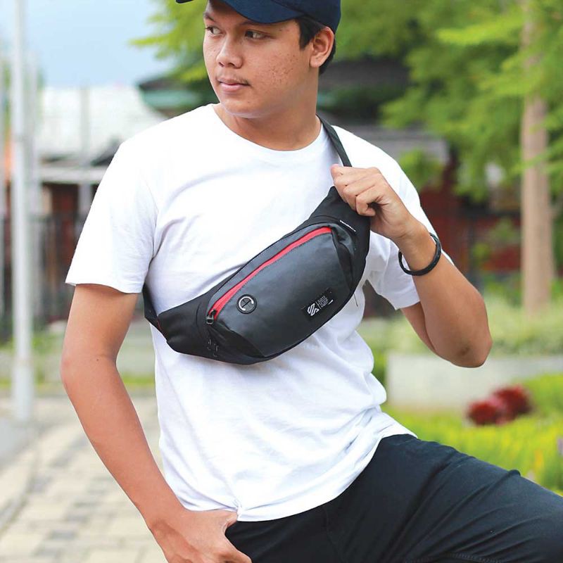 Tas Salempang Pria Waistbag Slingbag Premium Garansi Original