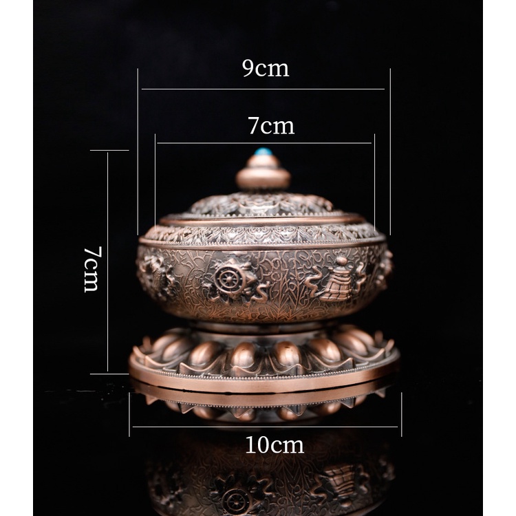 Alloy pembakar dupa Incense Burner Hollow Cap Censer Cone Holder Decor Vintage color Teahouse decor