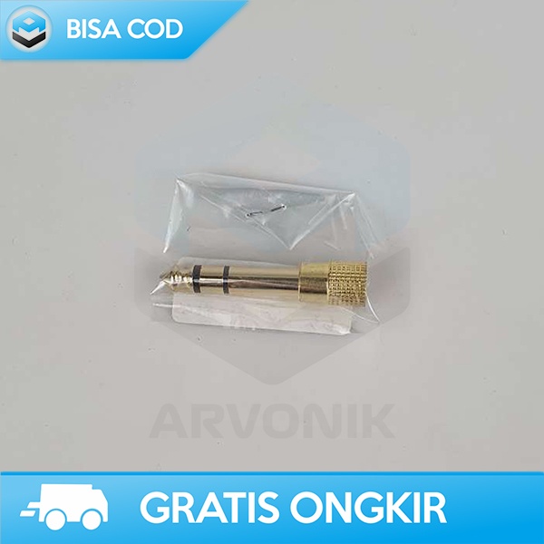 HEADPHONE JACK ADAPTOR JACK AUDIO STEREO 3.5MM-6.5MM 4.5 CM METAL GOLD