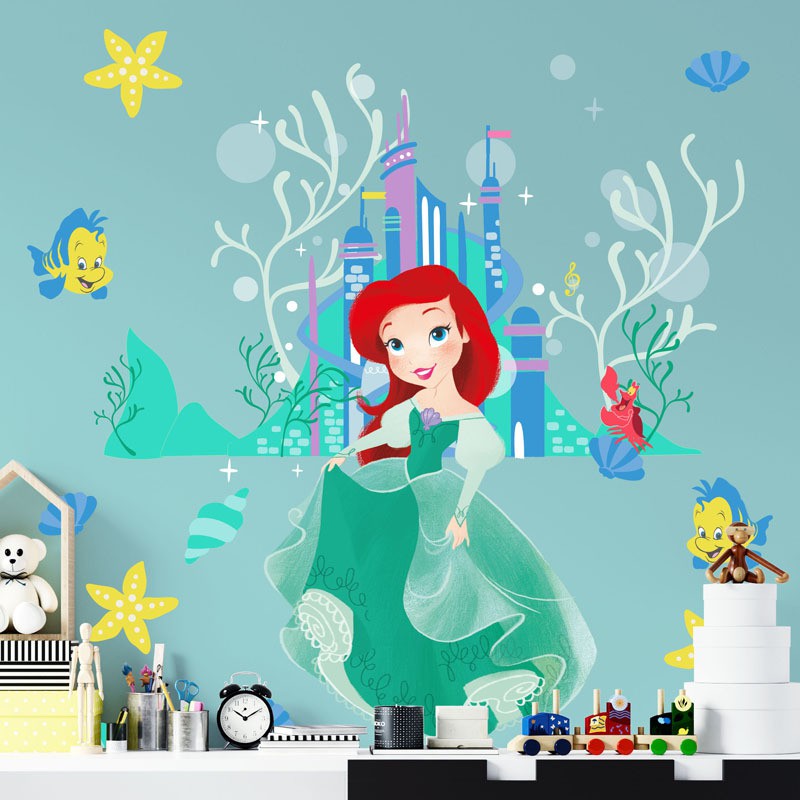 WALLSTICKER WALLPAPER STIKER STICKERS KAMAR ANAK PRINCESS PRINCES ARIEL PUTRI DUYUNG KAMAR TIDUR