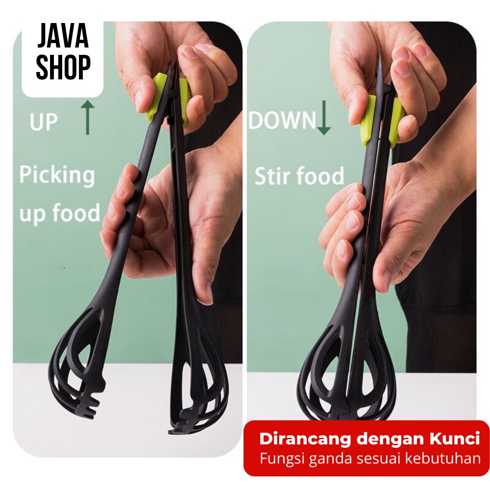 JAVASHOP Pengocok Telur Penjepit Makanan Multifungsi 2 in 1