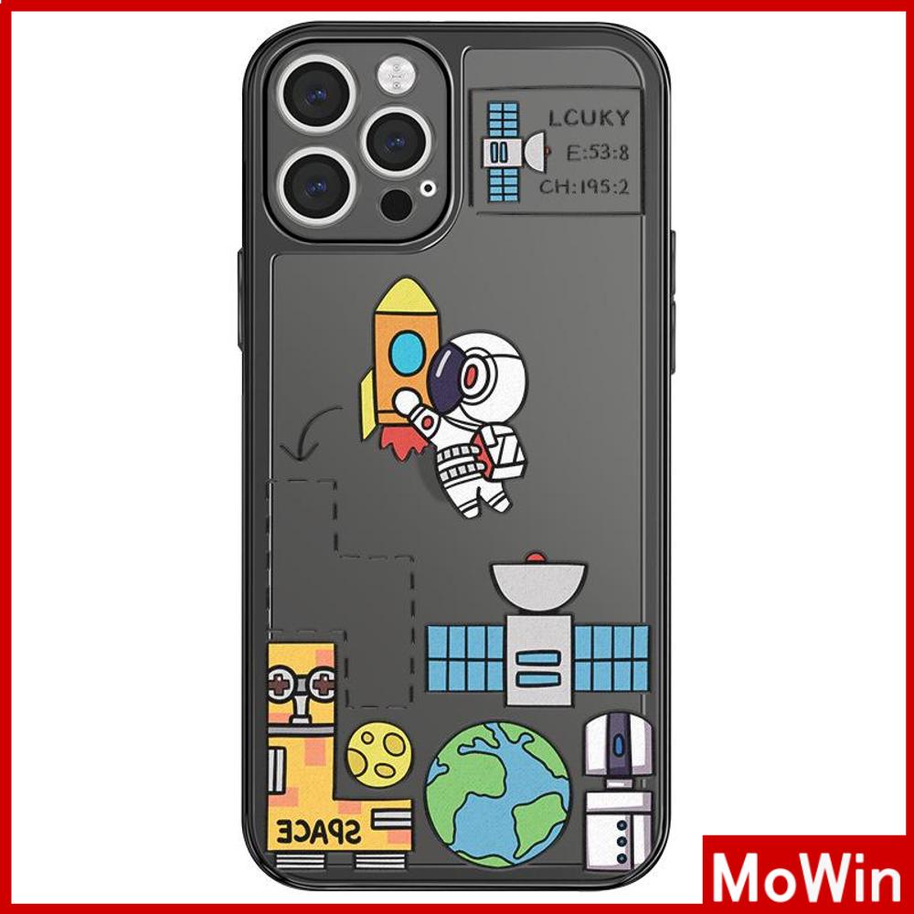 Soft Case Silikon Transparan Motif Roket Astronot Untuk iPhone 13 Pro Max 12 Pro Max 11 7 Plus