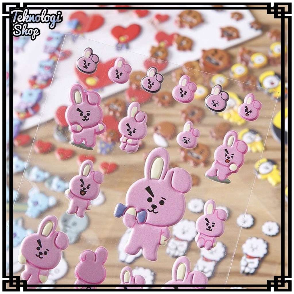 STICKER KPOP BTS BT21 DIY BUBBLE 3D