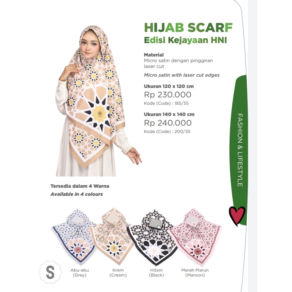Hijab Scarf Edisi Kejayaan Micro Satin Pinggiran Laser Cut