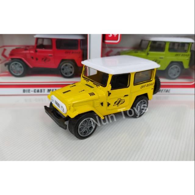 Diecast Jeep Hardtop Offroad Kuning Ban Karet