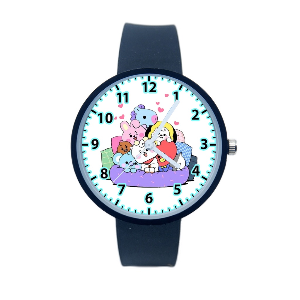 Jam Tangan Anak Lucu Fashion Karakter BT21 BTS Banyak Varian Warna