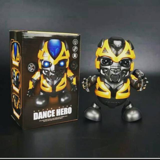 mainan Dancing hero Bumblebee/robot joget/dance hero/Mainan Anak Robot Hero Dance Musik Bumblebee