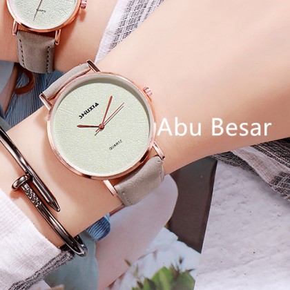 ✨HOT SALE✨ WATCHYOU Jam Tangan A0010 Wanita Casual Gaya Retro Korea untuk Pasangan-Abu Besar