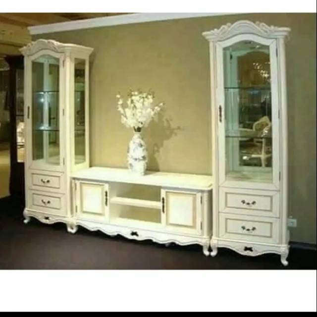 Lemari tv bufet tv lemari hias duco jati