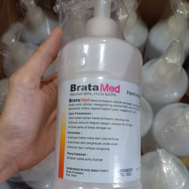 Brata Med Hand Sanitizer Liquid. Produksi : PT. BRATACO.
Antiseptic 500ml. 100% ORIGINAL. READY