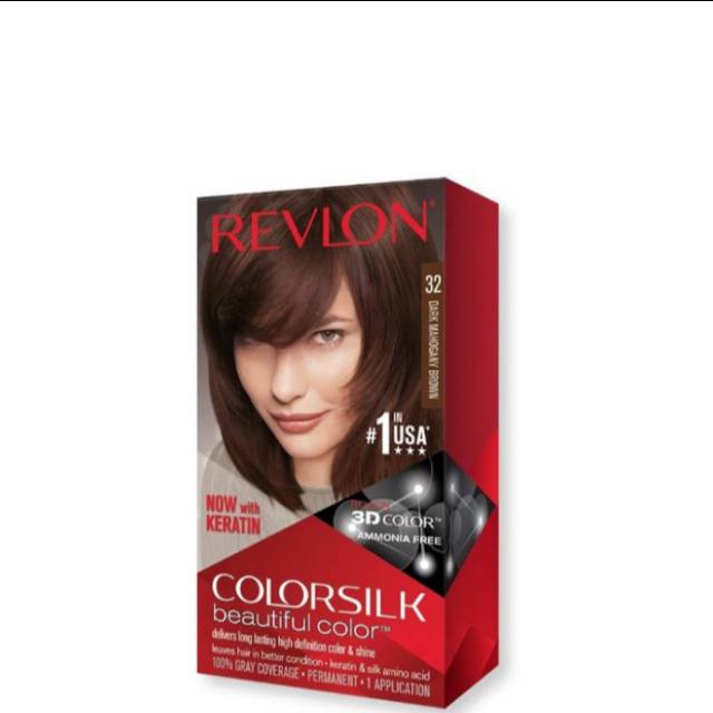 REVLON COLORSILK HAIR COLOR CAT RAMBUT NO 32 DRAK MAHOGANY BROWN