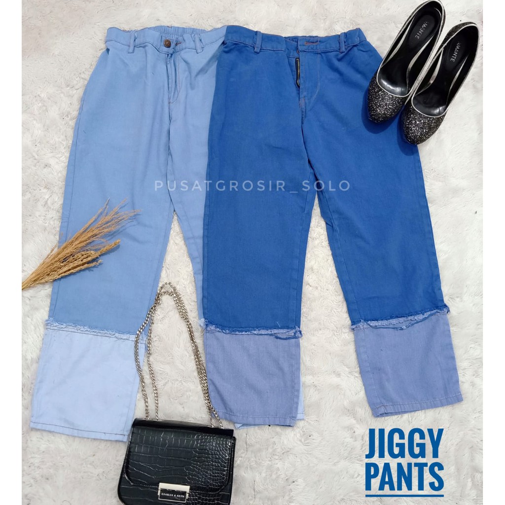 JIGGY PANTS PUSATGROSIR_SOLO/ CELANA JEANS TWOTONE