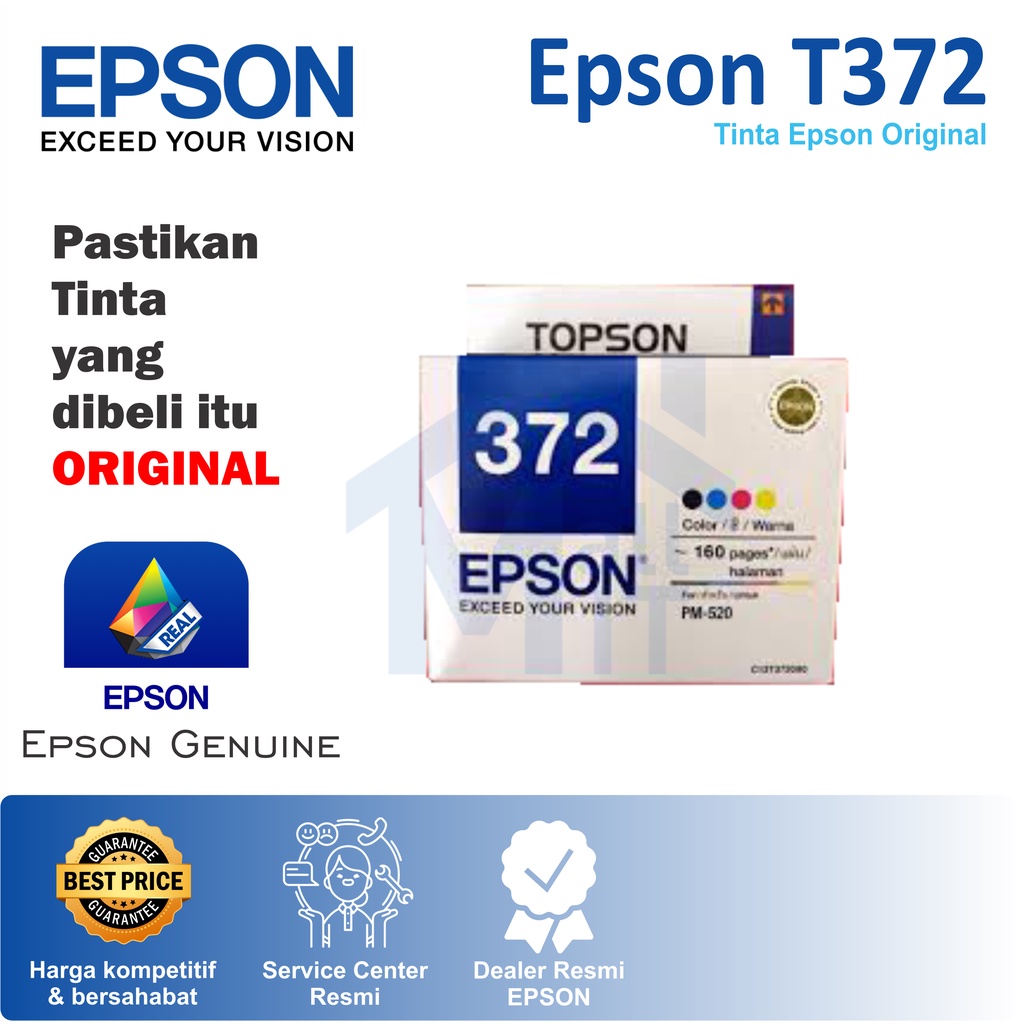 TINTA CATRIDGE EPSON T372 ORIGINAL ASLI UNTUK PM-520 / PM520 / PM 520