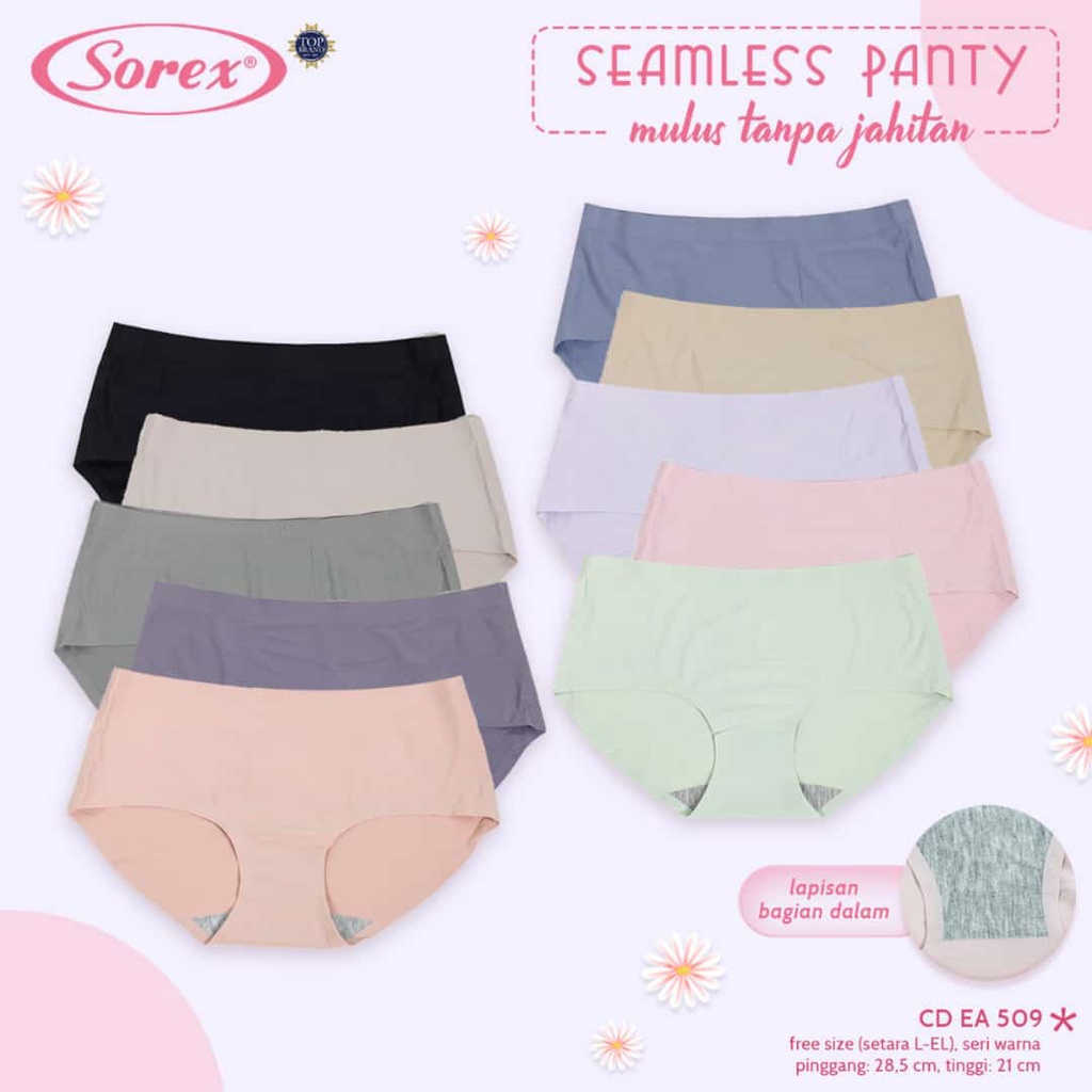 Celana Dalam Wanita Seamless Anti nyeplak Tanpa Jahitan  SOREX EA 509 Isi 1Pcs