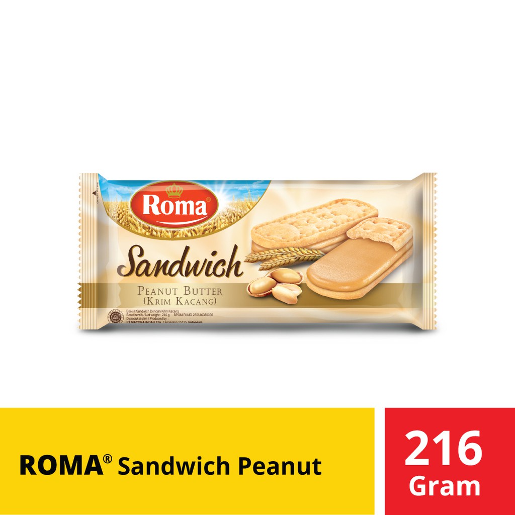 

Biskuit Roma Sandwich Peanut 216 gr