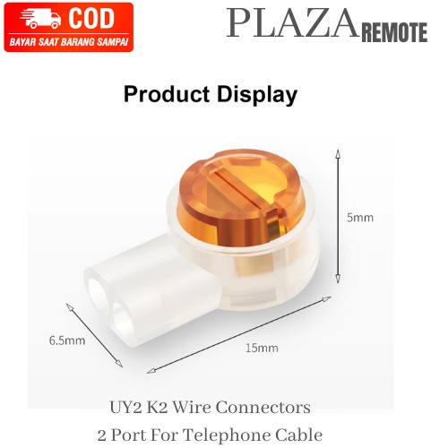 K2 Wire Connectors Waterproof 2 Port untuk sambung kabel telepon dan internet 50PC