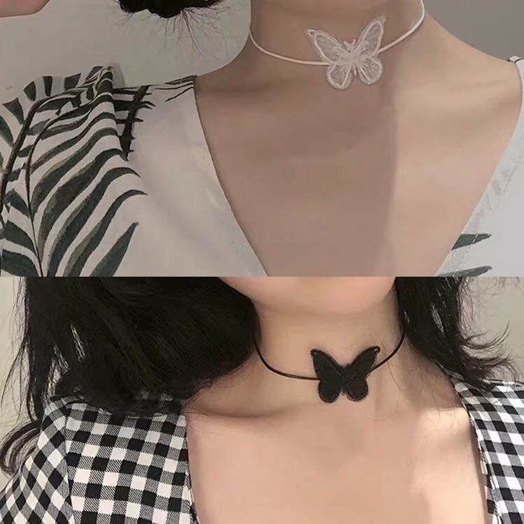 Super fairy In lace butterfly kalung sederhana kalung retro temperamen pacar yang sama baju all-matc