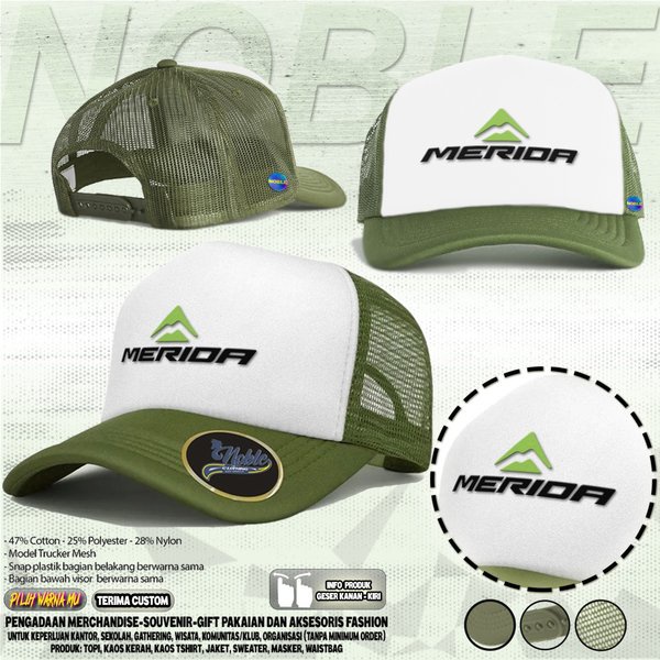 TOPI JARING HIJAU ARMY FRAME MERIDA BIKE
