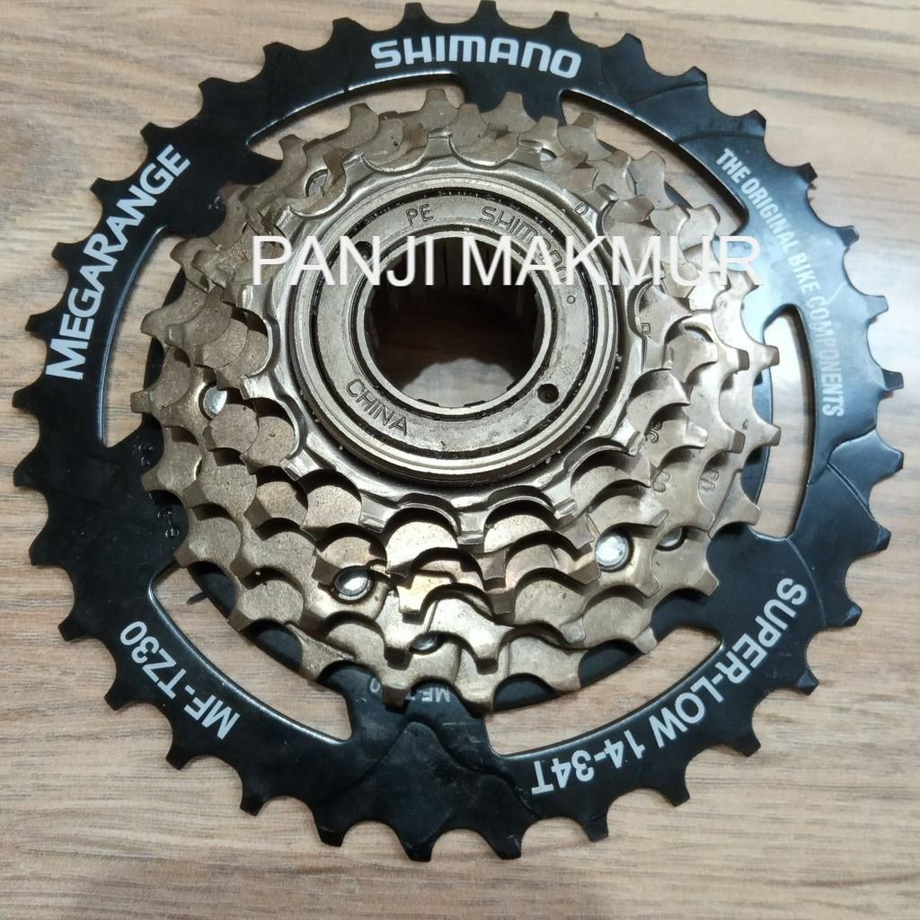 pit22  freewheel gir sprocket gear belakang besar sepeda mtb lipat  megarange shimano 6 speed