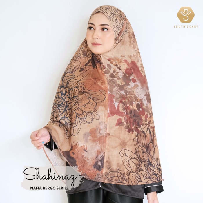 HIJAB BERGO MOTIF SYARI - NAFIA SERIES  (Hijab instant) - SHAHINAZ SANBUNSTORE
