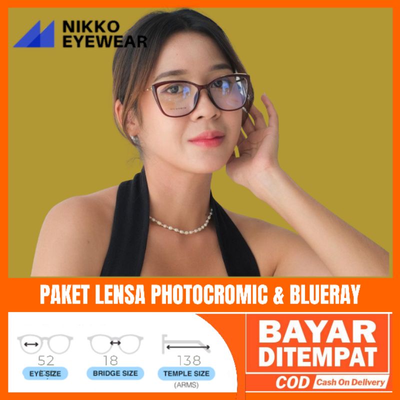 Paket Kacamata 3010 Lensa Antiradiasi Photocromic Blueray