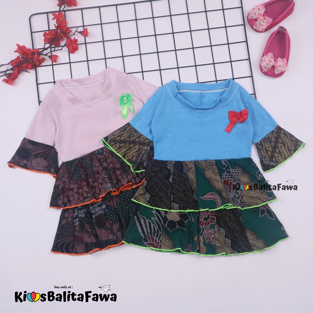 Dress Syifa uk Bayi 3-12 Bayi / Gaun Pesta Murah Baju Baby Perempuan Grosir Dres Lengan Panjang