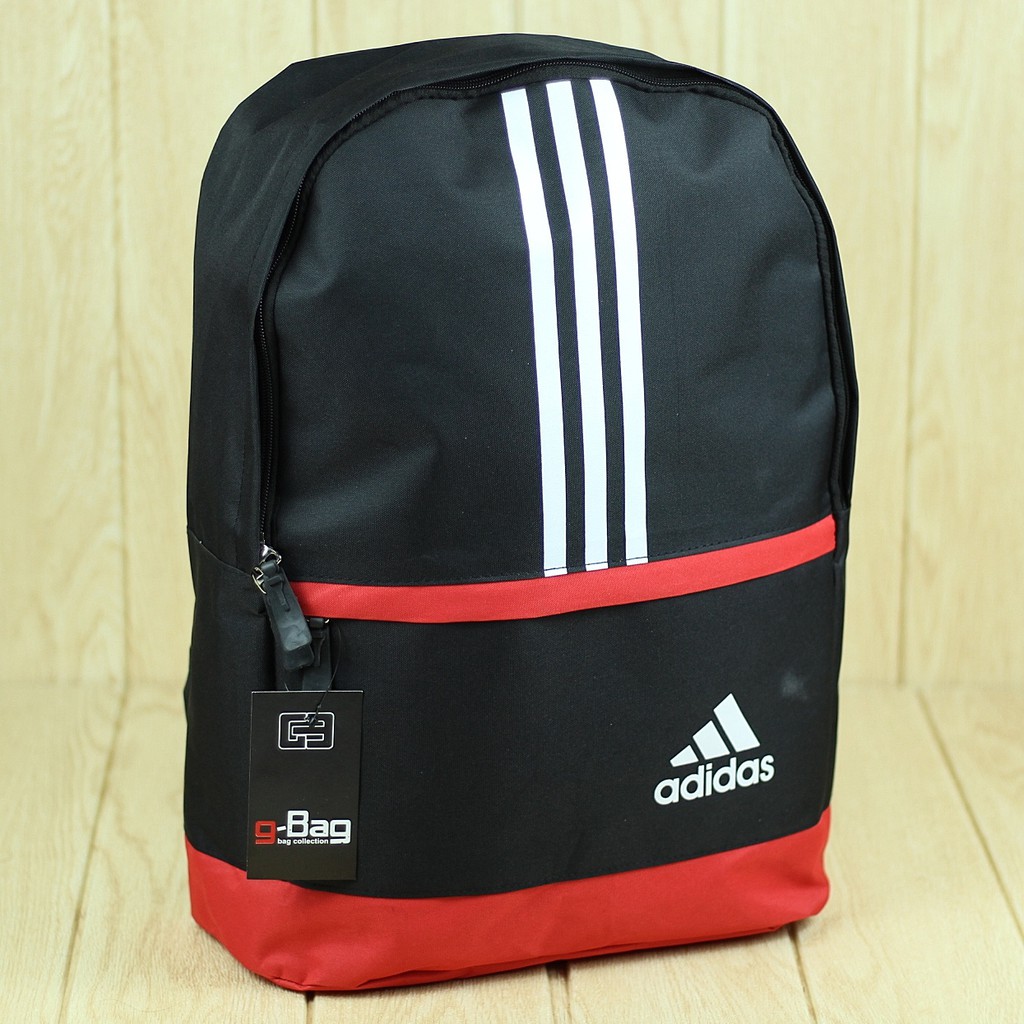 Tas Punggung Cowok Cewek Pria Wanita Adidas Model Distro Hitam Merah