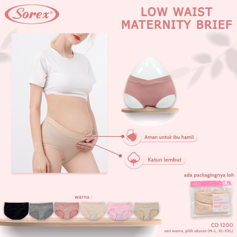 Celana Dalam Ibu Hamil  Low Waist Cd Sorex Maternity Segitiga 1200 Boxer 1201 katun soft