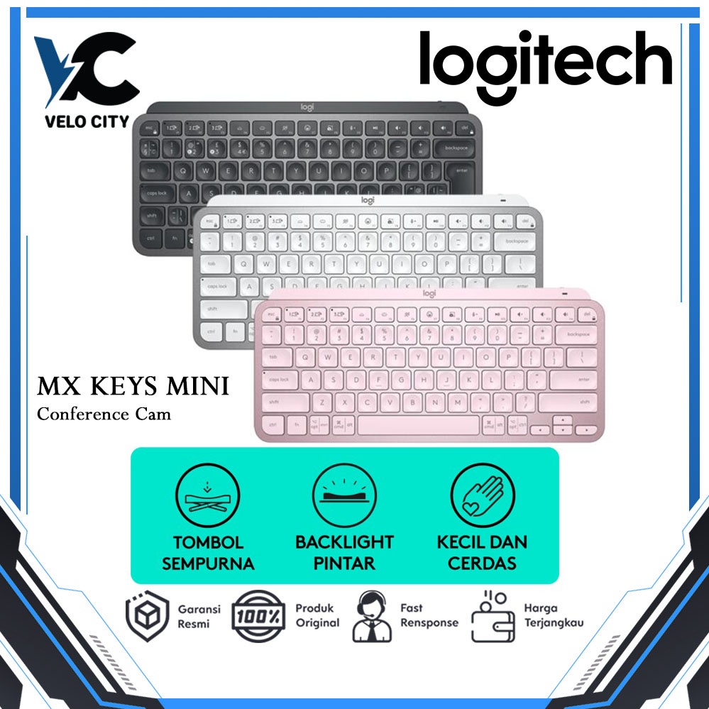 Logitech MX Keys Mini Keyboard Wireless Bluetooth Backlit Original Garansi 1 Tahun