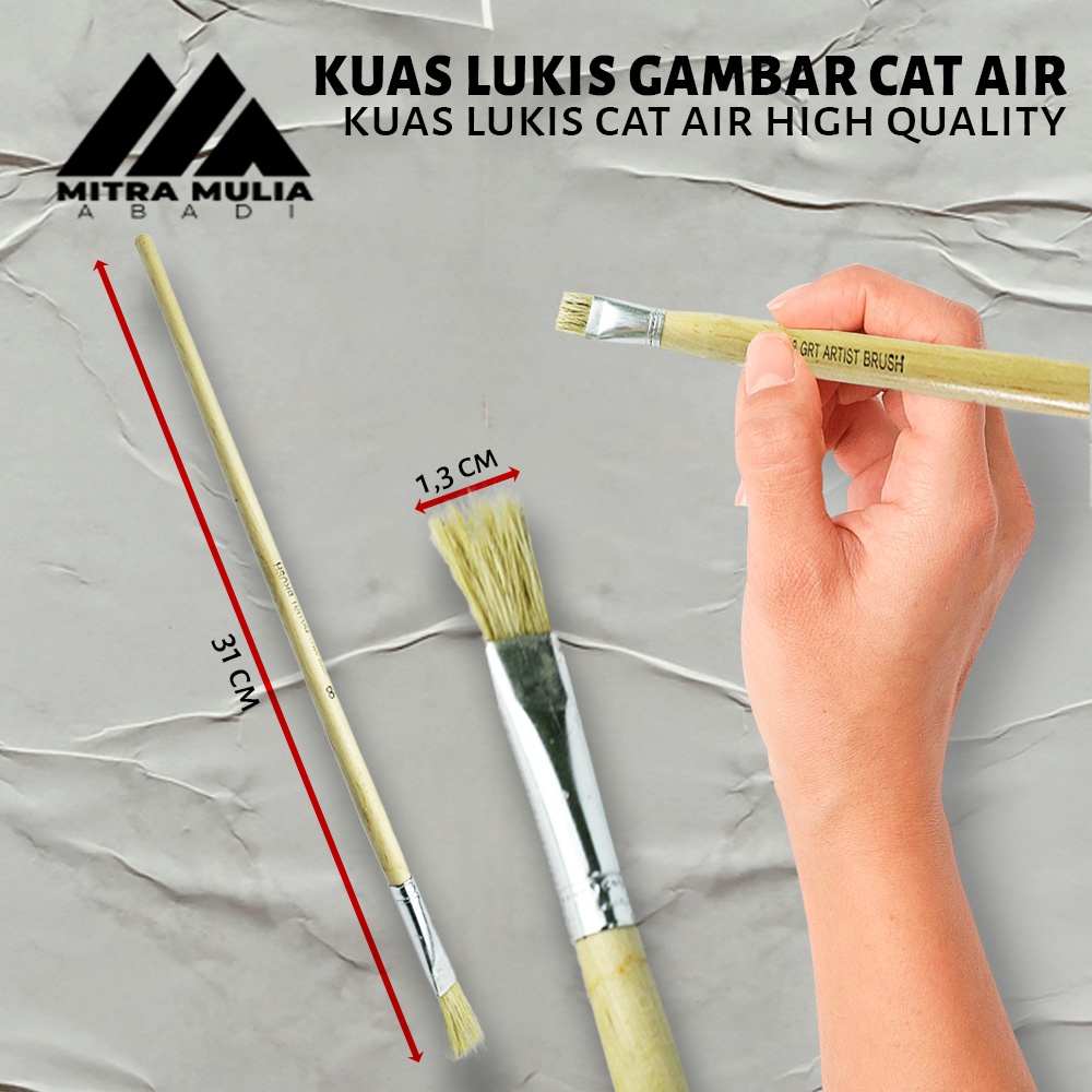 Kuas Lukis Putih No. 8 l Koas Gambar Lukis Cat Air Model Eterna